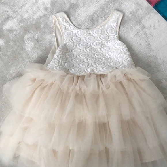 tulle dress with sequins h&m H&M Katie Scott Collection Pink Tulle Dress Love Sequins Butterfly Sz 8-9y